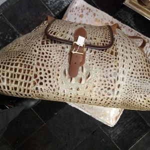 Embossed leather bag